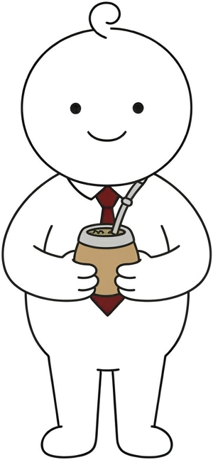 Conti tomando mate, tranquilo